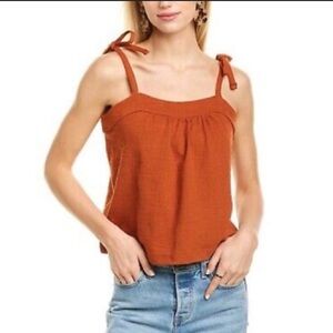 Madewell Terracotta Tank Top with Tie Sleeves